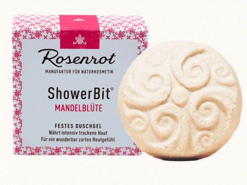 Festes Duschgel Mandelblüte - ShowerBit - Rosenrot 60 g