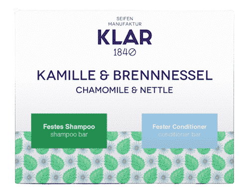 2er Set - Kamille und Brennnessel - Festes Shampoo und Conditioner - Klar 2 x 100 g