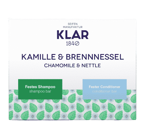 2er Set - Kamille und Brennnessel - Festes Shampoo und Conditioner - Klar 2 x 100 g