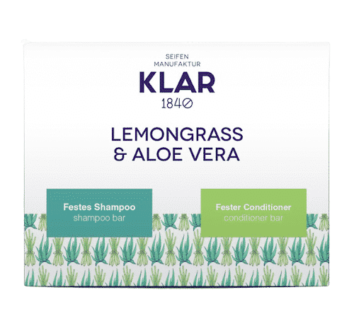 2er Set - Lemongrass und Aloe Vera - Festes Shampoo und Conditioner - Klar 2 x 100 g