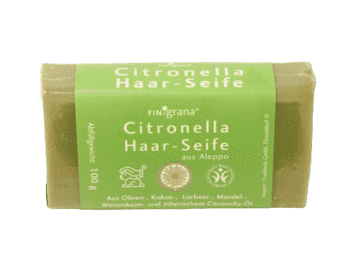 Aleppo Haarseife Citronella mit 8% Lorbeeröl und 92% Olivenöl
