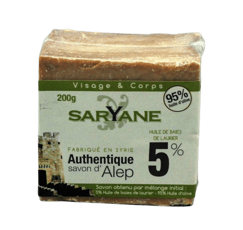 Aleppo Seife - 5% Lorbeeröl und 95% Olivenöl