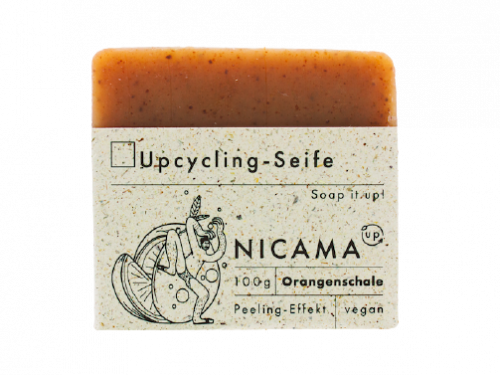 Peeling - Seife mit Orangenschale - Upcyclingseife - Nicama 100 g