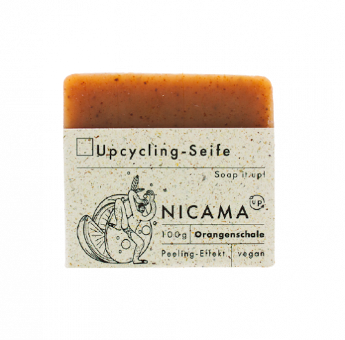 Peeling - Seife mit Orangenschale - Upcyclingseife - Nicama 100 g