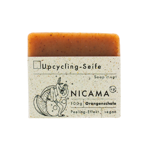 Peeling - Seife mit Orangenschale - Upcyclingseife - Nicama 100 g