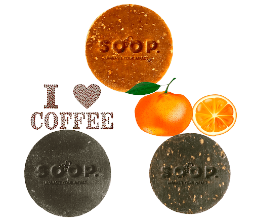 Set pflanzliche Peelingseifen - Orange & Kaffee - C!rcly 3x 70 g