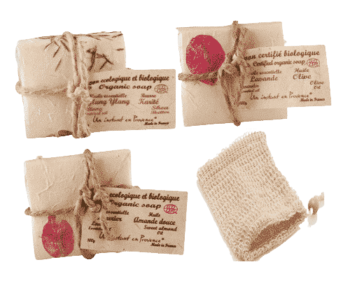 Bio Marseille Seife Trio + Seifensäckchen - Provence & Co & Ovis