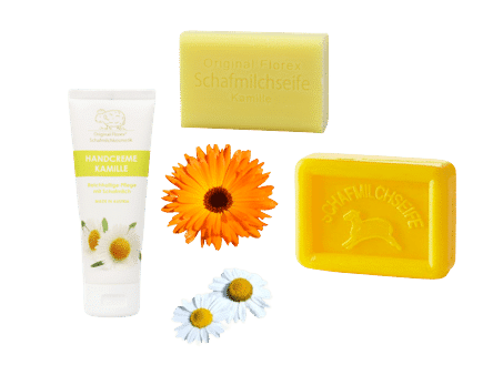 Kamille & Ringelblume Set - Handcreme + Schafmilchseifen - Florex & Ovis