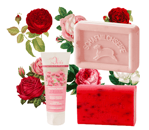 Rosen Set - Handcreme + Schafmilchseifen - Florex & Ovis