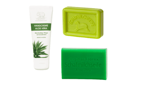 Set Aloe Vera & Gurke - Handcreme + Schafmilchseifen - Florex & Ovis