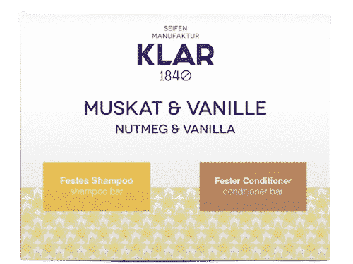 2er Set - Muskat & Vanille - Festes Shampoo und Conditioner - Klar 2 x 100 g