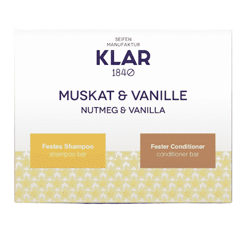 2er Set - Muskat & Vanille - Festes Shampoo und Conditioner - Klar 2 x 100 g