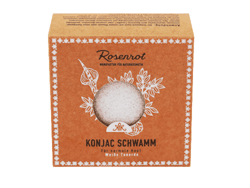 Konjac Schwamm – Weisse Tonerde – Rosenrot