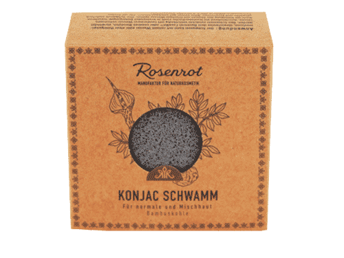 Konjac Schwamm - Bambuskohle - Rosenrot