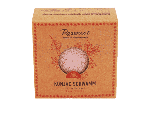 Konjac Schwamm - Rosa Tonerde - Rosenrot