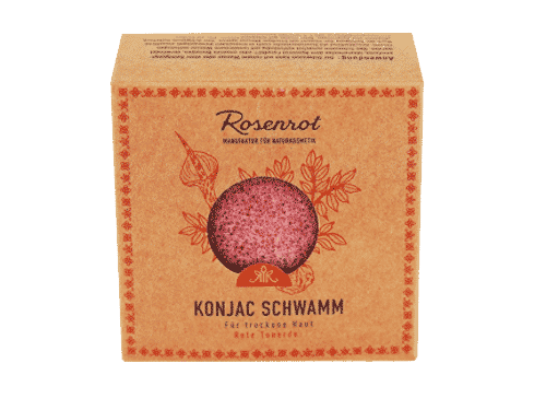 Konjac Schwamm - Rote Tonerde - Rosenrot