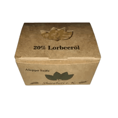 Aleppo Seife mit 20 % Lorbeeröl - Sharabati ca. 200 g (Verpackung: Karton)