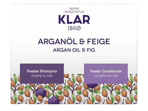 2er Set - Arganöl und Feige - Festes Shampoo und fester Conditioner - Klar 2 x 100 g