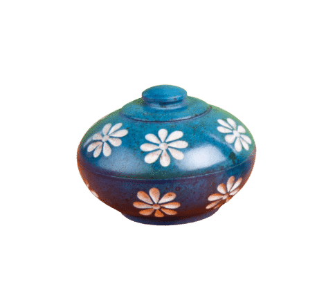 Räucherstäbchenhalter aus Speckstein - Blumendöschen Blau