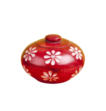 Räucherstäbchenhalter aus Speckstein - Blumendöschen Rot