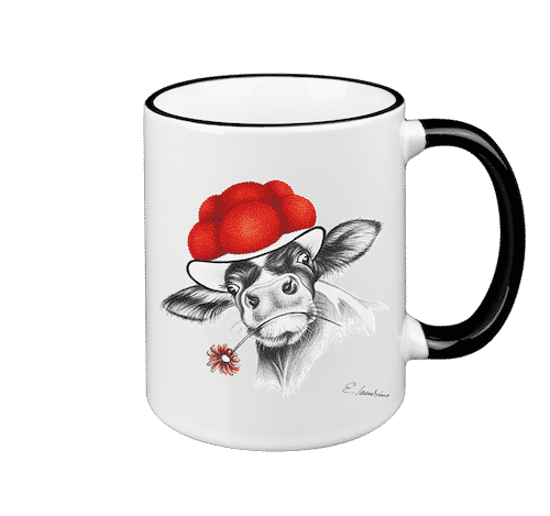 Tasse - Kuh mit Blume