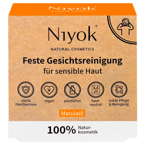 Feste Gesichtsreinigung - Marulaöl - Niyok 80 g