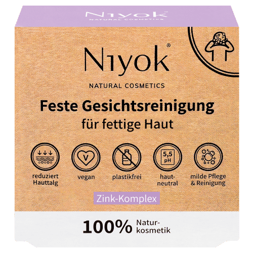 Feste Gesichtsreinigung - Zink-Komplex - Niyok 80 g