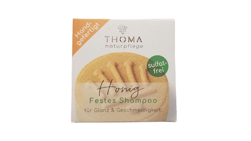 Festes Shampoo mit Honig und Weizenkeimöl - Glanzshampoo - Thoma 55 g