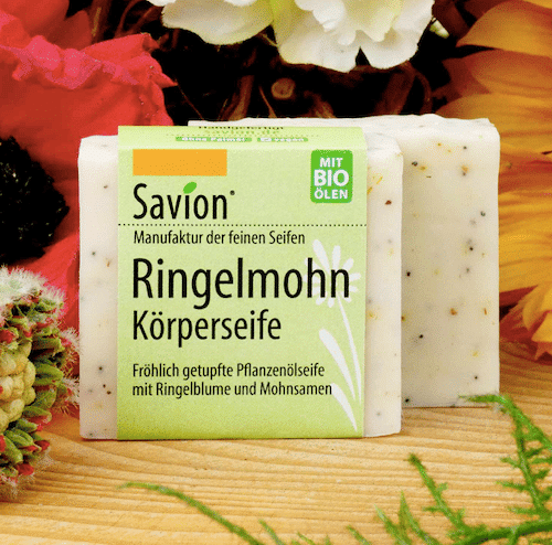 Bioseife mit Ringelblume und Mohnsamen - Ringelmohnseife