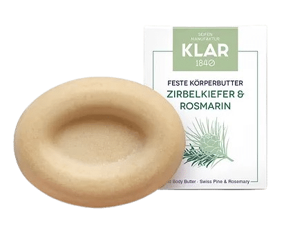 Feste Körperbutter mit Zirbelkiefer & Rosmarin - KLAR 60 g