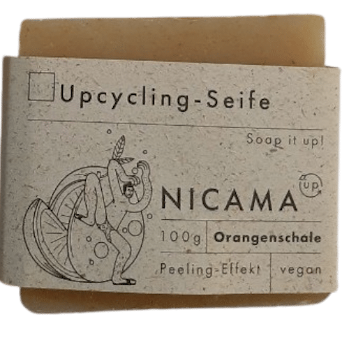Upcyclingseife mit Orangenschale - NICAMA 100 g